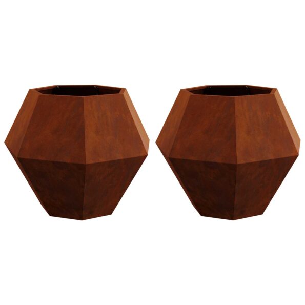 vidaXL Hrantík 2 pcs Hrdzavý 75 x 75 x 60 cm – Obrázok 3