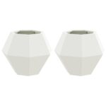 vidaXL Hrantík 2 pcs Biela 50 x 50 x 40 cm Oceľ – Obrázok 2
