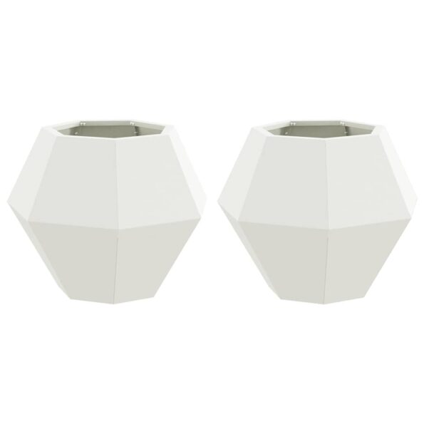 vidaXL Hrantík 2 pcs Biela 50 x 50 x 40 cm Oceľ – Obrázok 2
