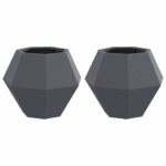 vidaXL Hrantík 2 pcs Antracit 50 x 50 x 40 cm Oceľ – Obrázok 2