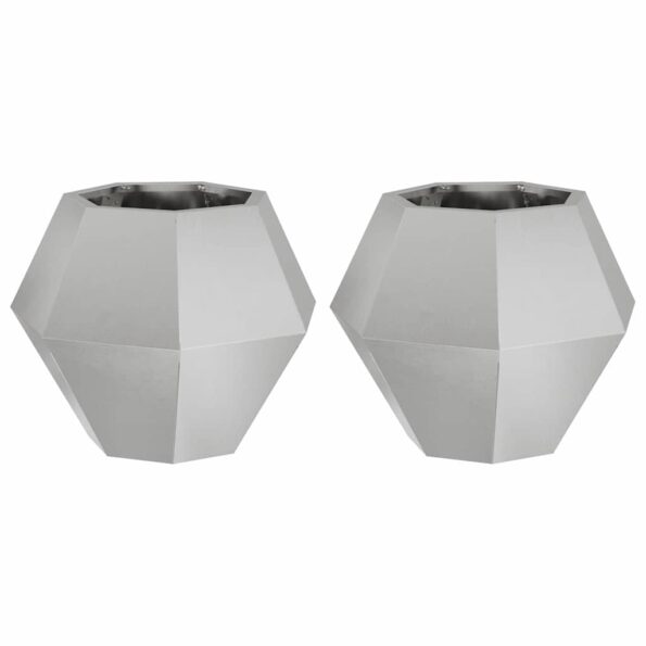 vidaXL Hrantík 2 pcs Strieborná 50 x 50 x 40 cm Nerezová oceľ – Obrázok 2