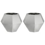 vidaXL Hrantík 2 pcs Strieborná 50 x 50 x 40 cm Pozinkovaná oceľ – Obrázok 2