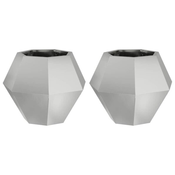 vidaXL Hrantík 2 pcs Strieborná 50 x 50 x 40 cm Pozinkovaná oceľ – Obrázok 2