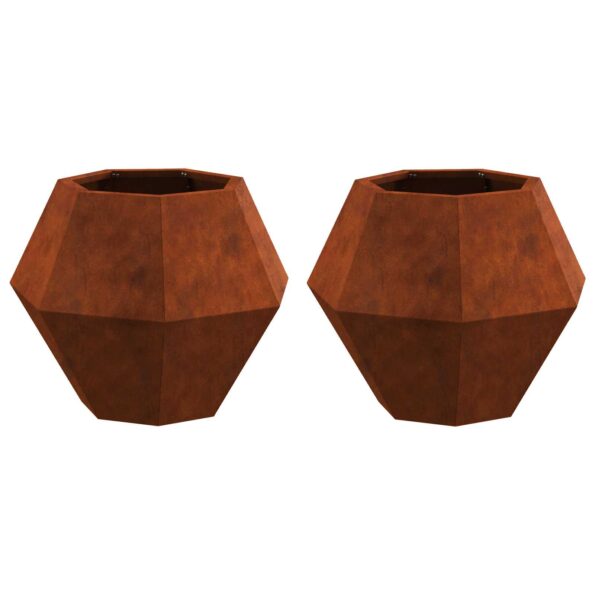 vidaXL Hrantík 2 pcs Hrdzavý 50 x 50 x 40 cm – Obrázok 4
