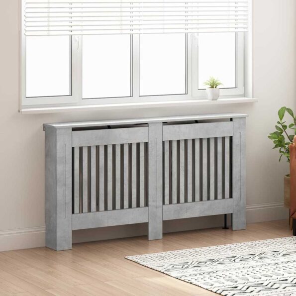 vidaXL Kryt radiátora Betónová šedá 152 x 19 x 81,5 cm – Obrázok 3