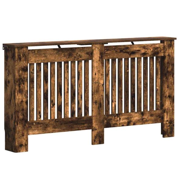 vidaXL Kryt radiátora Dymová dub 152 x 19 x 81,5 cm Kompozitné drevo – Obrázok 2