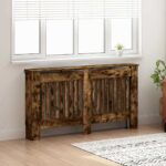 vidaXL Kryt radiátora Dymová dub 152 x 19 x 81,5 cm Kompozitné drevo – Obrázok 3