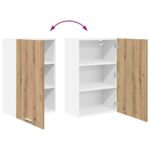 vidaXL Závesná skrinka Riga Remeselný dub a biela 50 x 31 x 80 cm – Obrázok 11