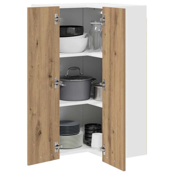 vidaXL Závesná skrinka Riga Remeselný dub a biela 57 x 57 x 100 cm – Obrázok 3