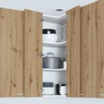 vidaXL Závesná skrinka Riga Remeselný dub a biela 57 x 57 x 100 cm – Obrázok 4