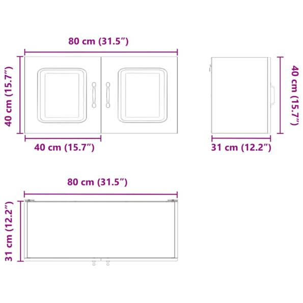 vidaXL Kuchynská skriňa s úložiskom Kalmar Sonoma dub 80 x 31 x 40 cm – Obrázok 6