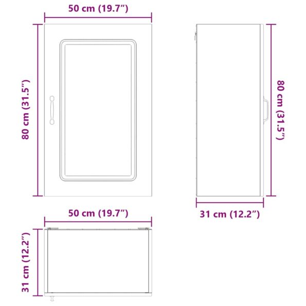 vidaXL Kuchynská skriňa s úložiskom Kalmar Sonoma dub 50 x 31 x 80 cm – Obrázok 8