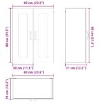 vidaXL Horná kuchynská skrinka Vysoký lesk bielej 60 x 31 x 80 cm – Obrázok 6