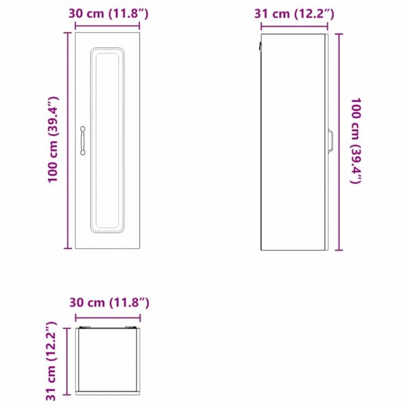 vidaXL Horná kuchynská skrinka Biela 30 x 31 x 100 cm Kompozitné drevo – Obrázok 8