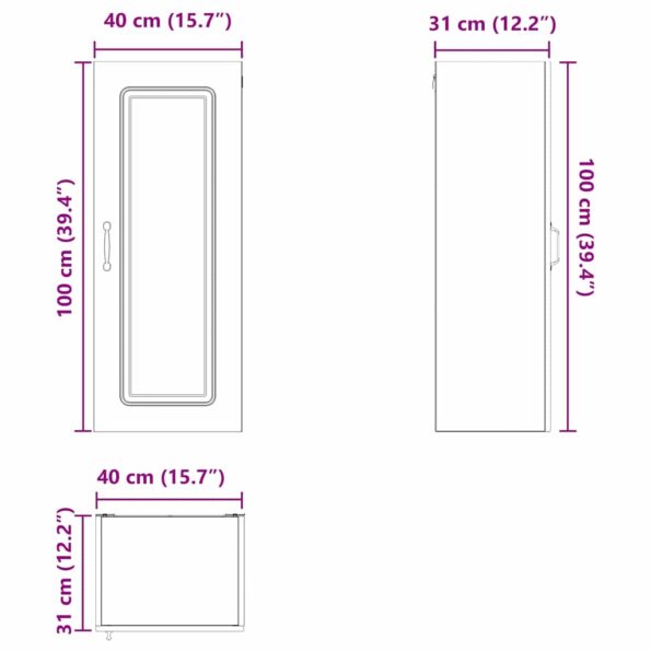 vidaXL Horná kuchynská skrinka Vysoký lesk bielej 40 x 31 x 100 cm – Obrázok 8
