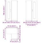 vidaXL Horná kuchynská skrinka Nástenný Betónová šedá 57 x 57 x 100 cm – Obrázok 7