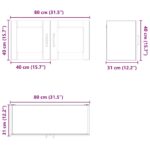 vidaXL Horná kuchynská skrinka Betónová šedá 80 x 31 x 40 cm – Obrázok 6