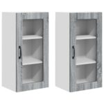 vidaXL Doska umývačky Lucca 2 pcs Sivá sonoma 40 x 31 x 80 cm – Obrázok 8