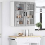 vidaXL Doska umývačky Lucca 2 pcs Sivá sonoma 40 x 31 x 80 cm – Obrázok 10
