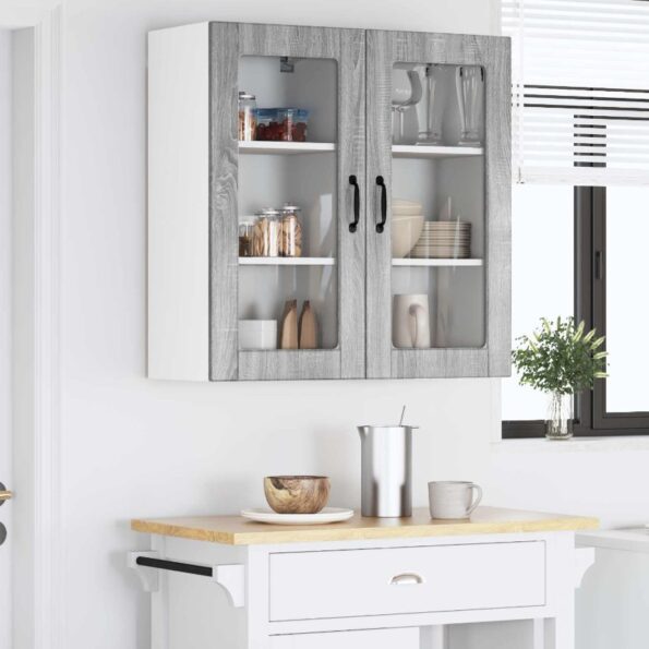 vidaXL Doska umývačky Lucca 2 pcs Sivá sonoma 40 x 31 x 80 cm – Obrázok 10