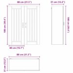 vidaXL Doska umývačky Lucca Dymový dub 80 x 31 x 100 cm – Obrázok 6