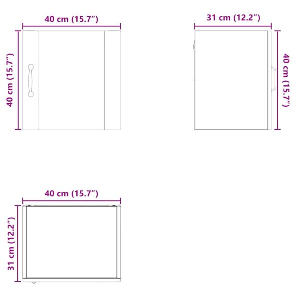 vidaXL Horná kuchynská skrinka s poličkou Dymová dub 40 x 31 x 40 cm – Obrázok 8