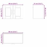 vidaXL Horná kuchynská skrinka s poličkou 2 pcs Čierna 60 x 31 x 40 cm – Obrázok 6