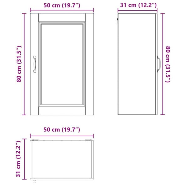 vidaXL Kuchynská skriňa Dymová dub 50 x 31 x 80 cm Kompozitné drevo – Obrázok 8