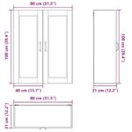 vidaXL Kuchynská skriňa Dymová dub 80 x 31 x 100 cm Kompozitné drevo – Obrázok 6