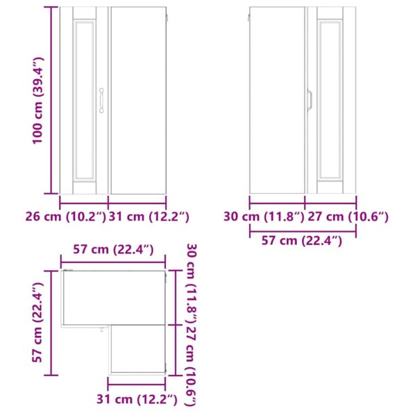 vidaXL Kuchynská skriňa Sivý Sonoma 57 x 57 x 100 cm Kompozitné drevo – Obrázok 7