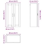 vidaXL Horná kuchynská skrinka s poličkou Hnedý dub 60 x 31 x 100 cm – Obrázok 6