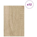 vidaXL Dekoračné panely 12 pcs Sonoma dub 40 x 60 x 0.27 cm – Obrázok 3