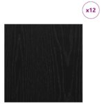 vidaXL Dekoračné panely 12 pcs Čierny dub 30 x 30 x 0,27 cm – Obrázok 3