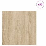 vidaXL Dekoračné panely 50 pcs dub sonoma 30 x 30 x 0.3 cm – Obrázok 3