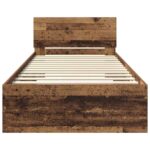 vidaXL Rám postele Staré drevo 100 x 200 cm Kompozitné drevo – Obrázok 6