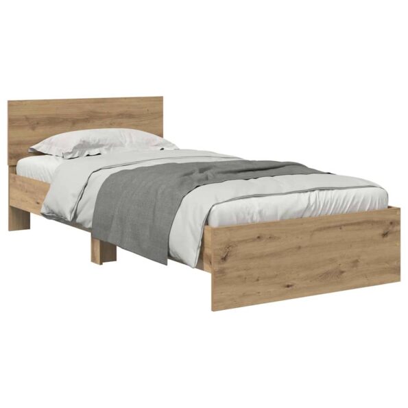 vidaXL Rám postele Remeselný dub 100 x 200 cm Kompozitné drevo – Obrázok 3