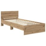 vidaXL Rám postele Remeselný dub 100 x 200 cm Kompozitné drevo – Obrázok 5