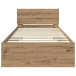 vidaXL Rám postele Remeselný dub 100 x 200 cm Kompozitné drevo – Obrázok 6