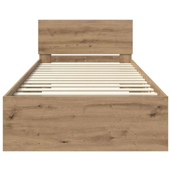 vidaXL Rám postele Remeselný dub 100 x 200 cm Kompozitné drevo – Obrázok 6