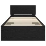 vidaXL Rám postele Čierny dub 100 x 200 cm Kompozitné drevo – Obrázok 6