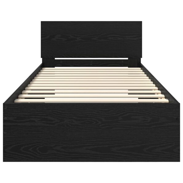 vidaXL Rám postele Čierny dub 100 x 200 cm Kompozitné drevo – Obrázok 6