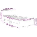 vidaXL Rám postele Staré drevo 90 x 200 cm Kompozitné drevo – Obrázok 12