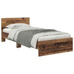 vidaXL Rám postele Staré drevo 90 x 200 cm Kompozitné drevo – Obrázok 3
