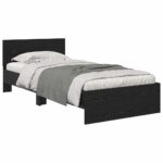 vidaXL Rám postele Čierny dub 90 x 200 cm Kompozitné drevo – Obrázok 3