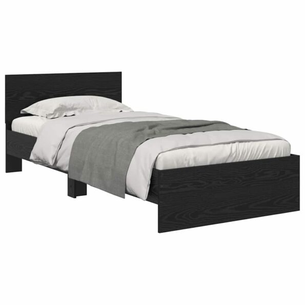 vidaXL Rám postele Čierny dub 90 x 200 cm Kompozitné drevo – Obrázok 3