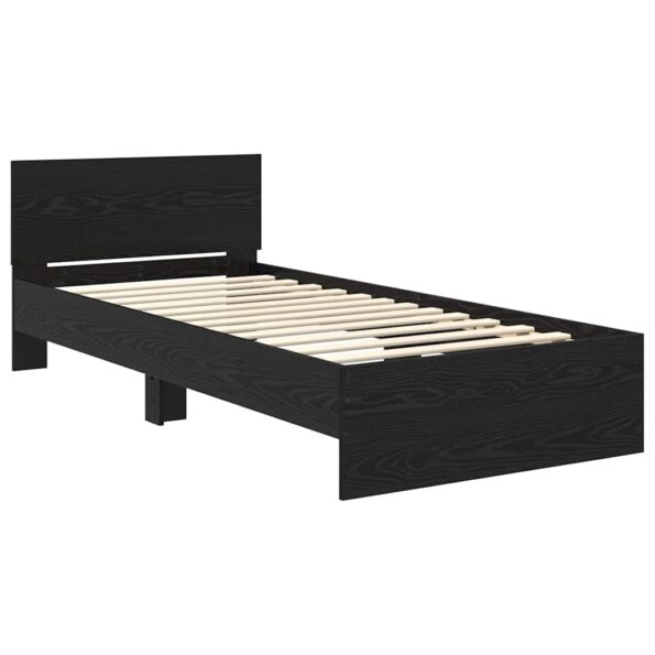 vidaXL Rám postele Čierny dub 90 x 200 cm Kompozitné drevo – Obrázok 5