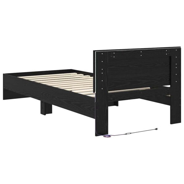 vidaXL Rám postele Čierny dub 90 x 200 cm Kompozitné drevo – Obrázok 8
