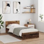 vidaXL Rám postele Staré drevo 90 x 190 cm Kompozitné drevo