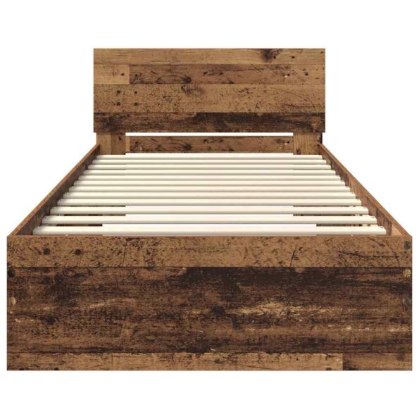 vidaXL Rám postele Staré drevo 90 x 190 cm Kompozitné drevo – Obrázok 6