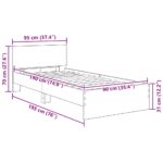 vidaXL Rám postele Remeselný dub 90 x 190 cm Kompozitné drevo – Obrázok 12